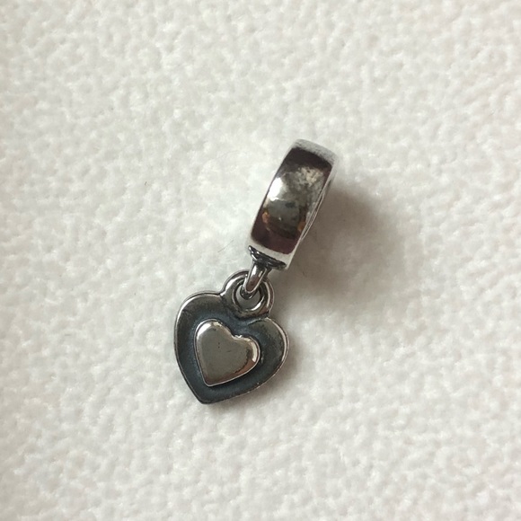 Retired Pandora Dangling Heart Bracelet Charm - Picture 2 of 5